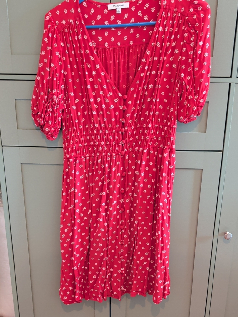 Red Floral Midi Dress